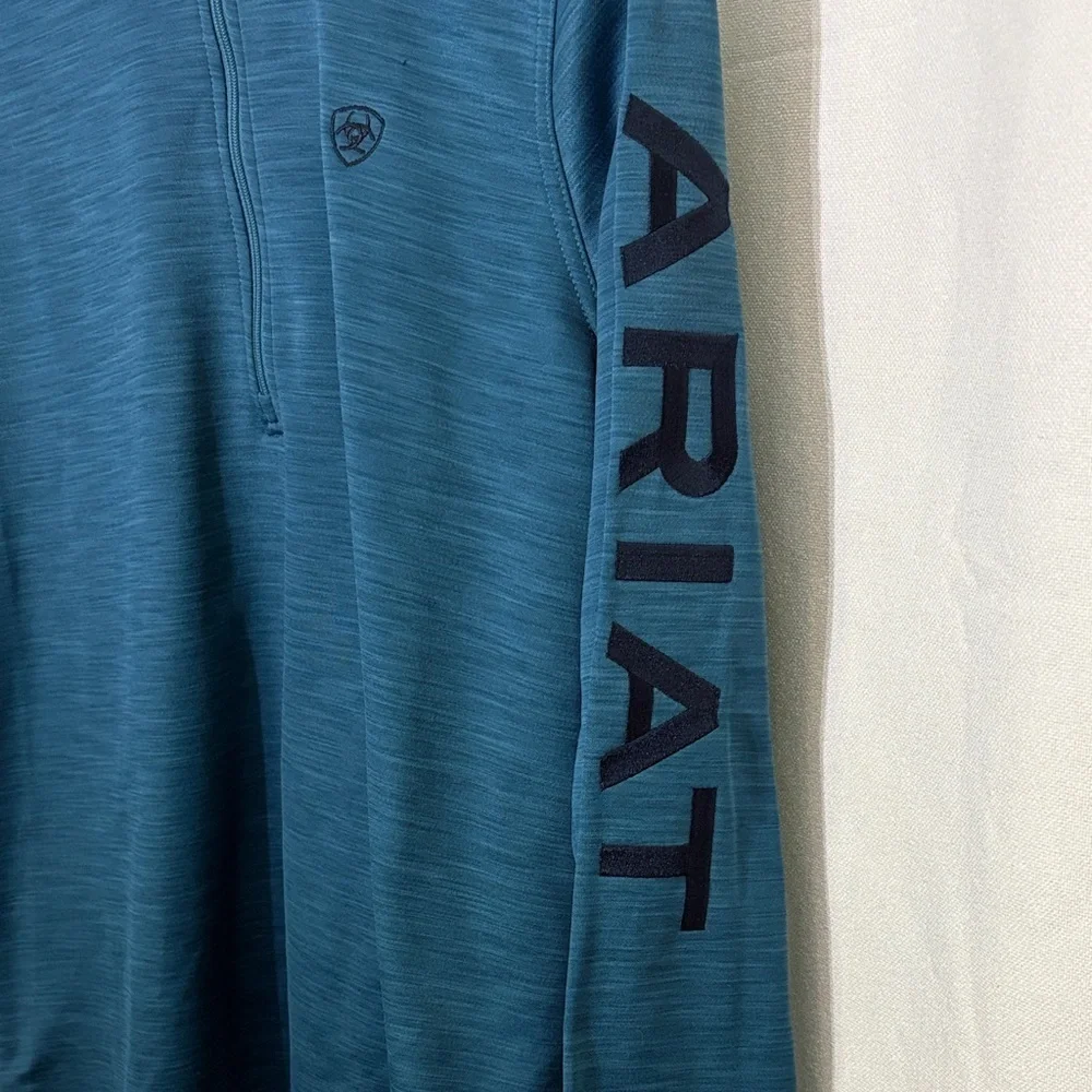 Ariat Women's Tek Team 1/2-Zip Teal Heather Sweatshirt Size Small